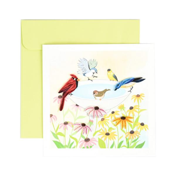 Quilled Card - Bird Bath