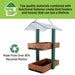 Going Green double platform feeder made from over 90 percent recycled plastics