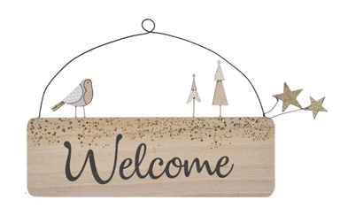 Bird w/Tree Wall Plaque - Welcome