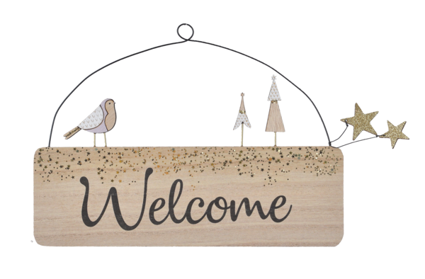 Bird w/Tree Wall Plaque - Welcome