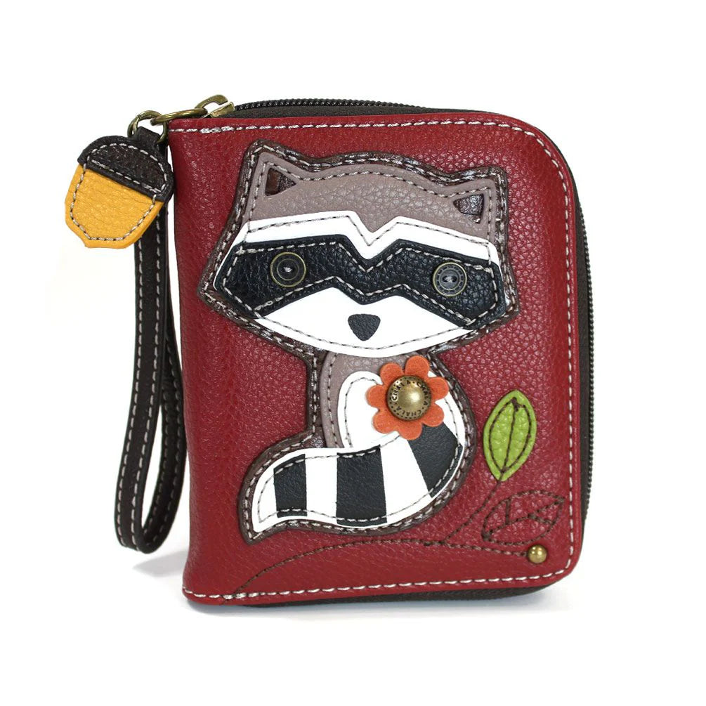 Chala Zip Around Wallet - Raccoon (Burgundy)
