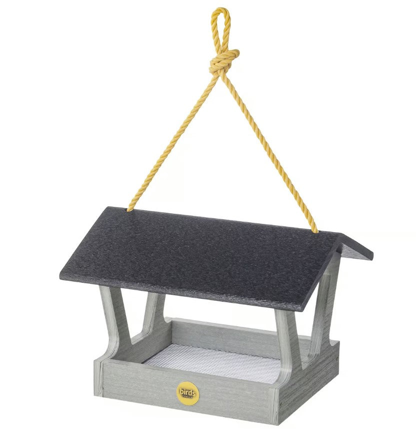 Modern Farmhouse Fly-Thru Bird Feeder in Driftwood