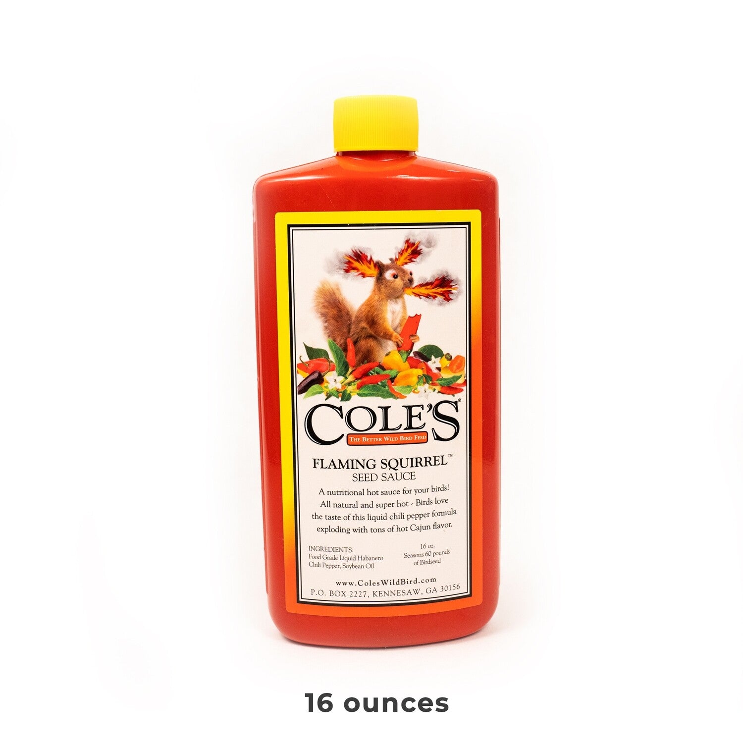 Flaming Squirrel Seed Sauce label showing habanero ingredients
