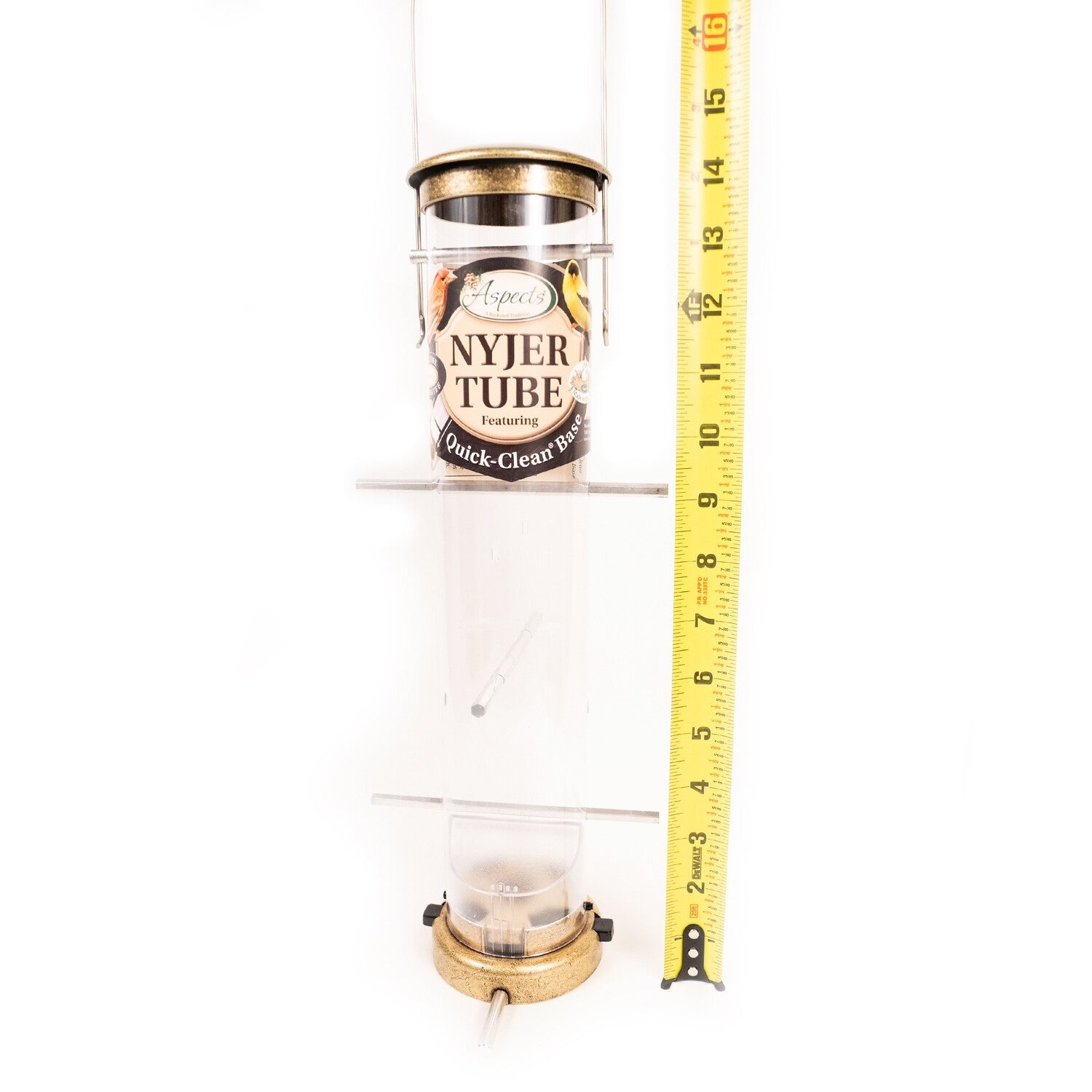 Quick Clean Brass Nyjer Tube Feeder - Medium