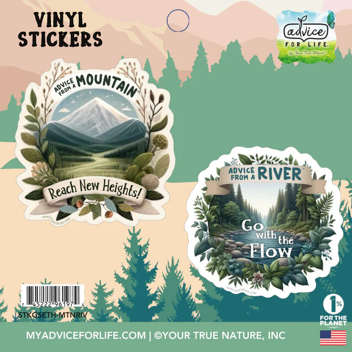 Advice for Life Mini Vinyl Sticker Set - Mountain/River