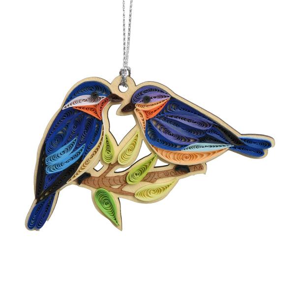 Quilled Ornament - Bluebirds