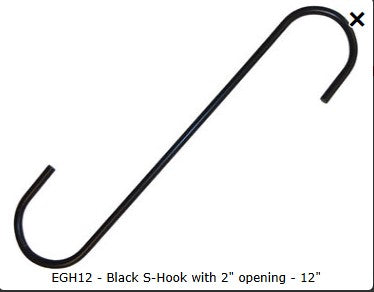 S-Hook - 8" w/ 2" opening