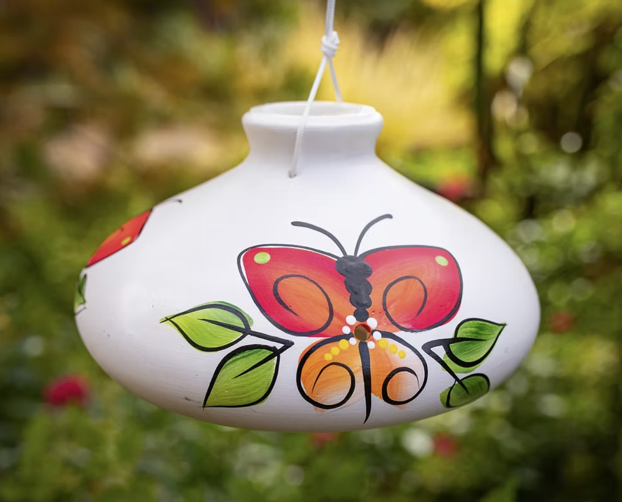 Lone Wolf Large Hummingbird Feeder - Red/Orange Mariposa