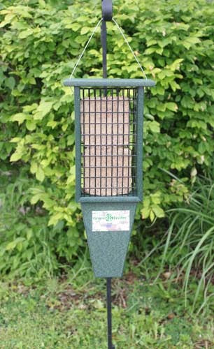 Double Suet Feeder w/ Tail Prop - Green Recycled Plastic