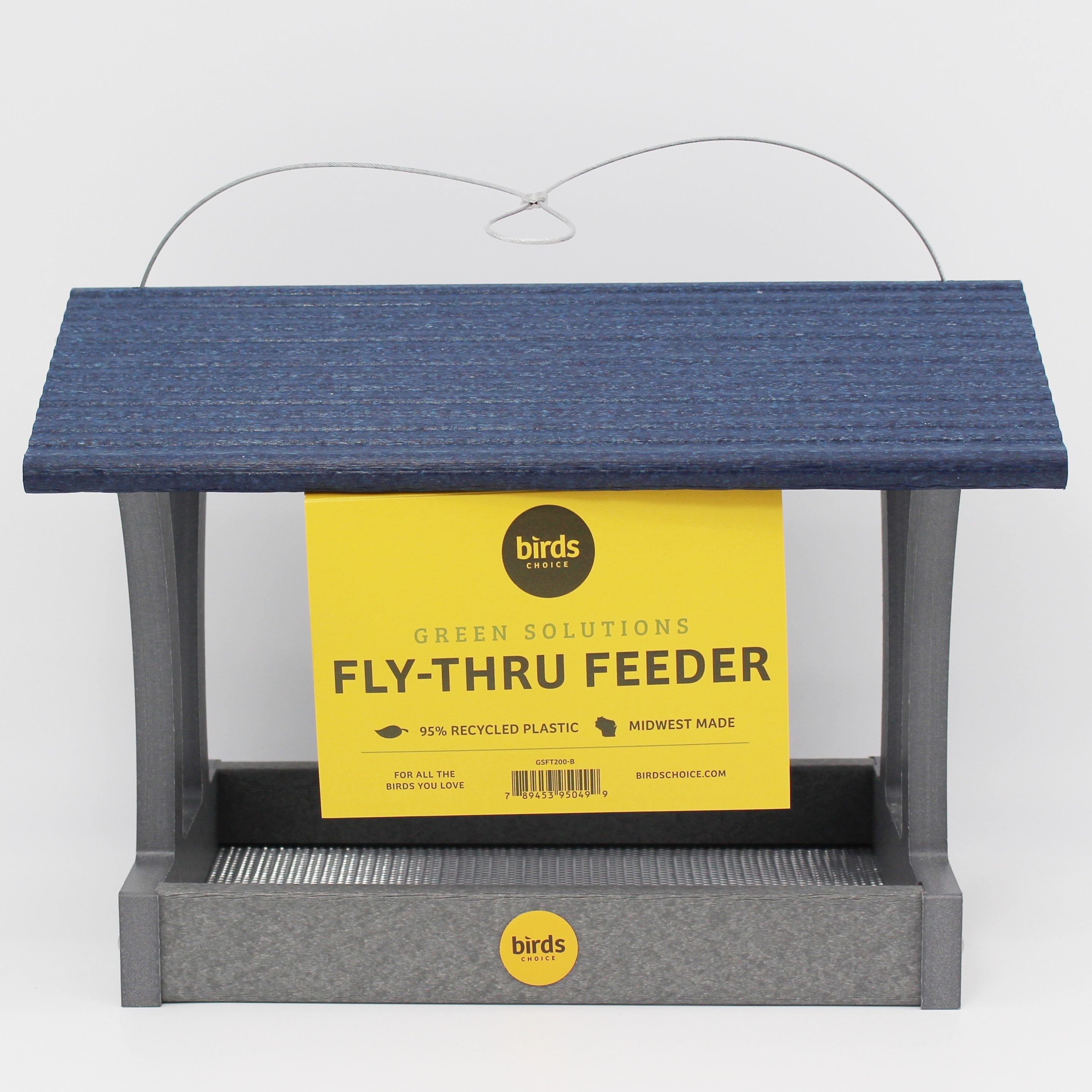 Birds Choice Blue/Gray Fly Thru Recycled Feeder