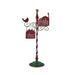 42 inch Zaer standing Christmas mailbox with hanging sign and cardinal