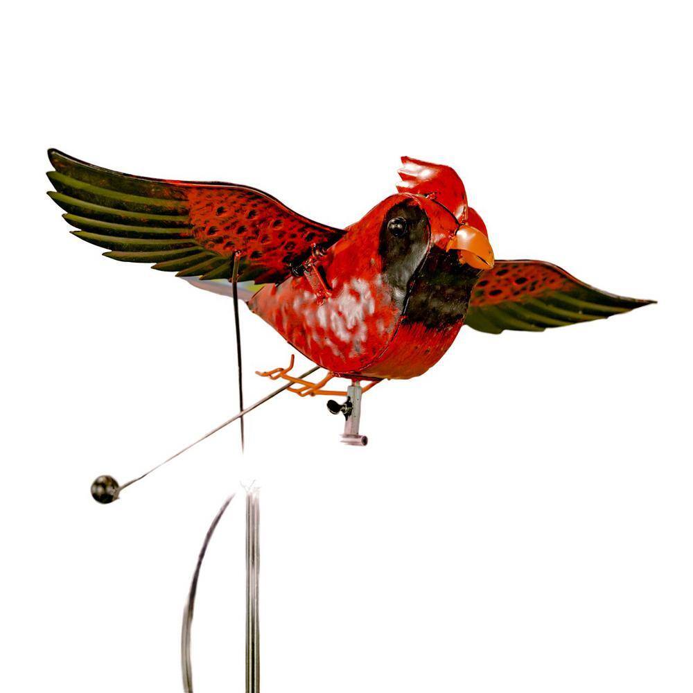 61 inch Zaer flying cardinal iron swing stake, distressed red finish