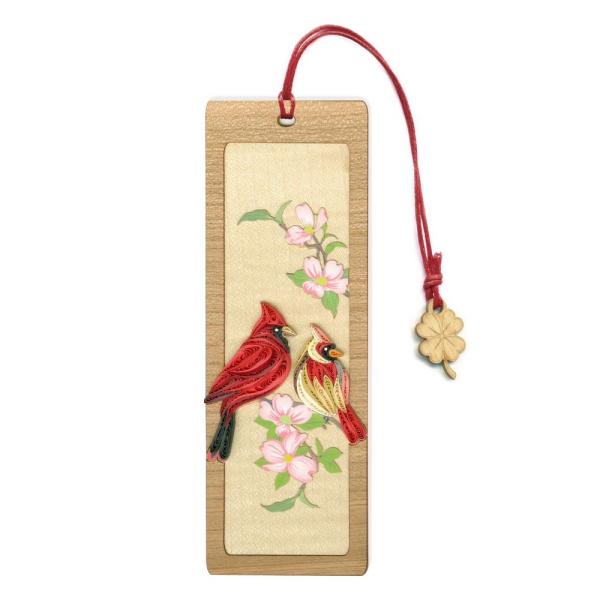 Quilled Bookmark - Cardinal Couple