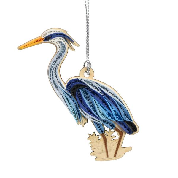 Quilled Ornament - Blue Heron