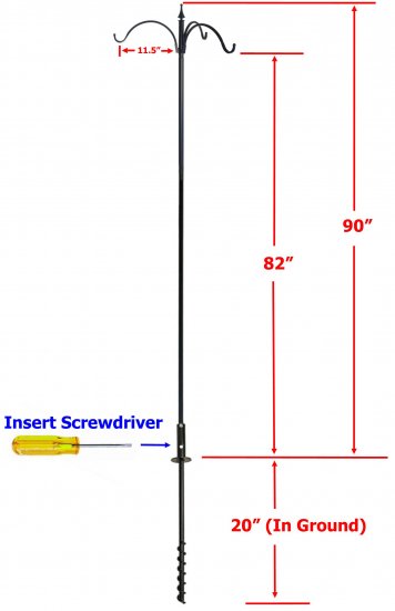 3 topper Feeder Pole with Twister