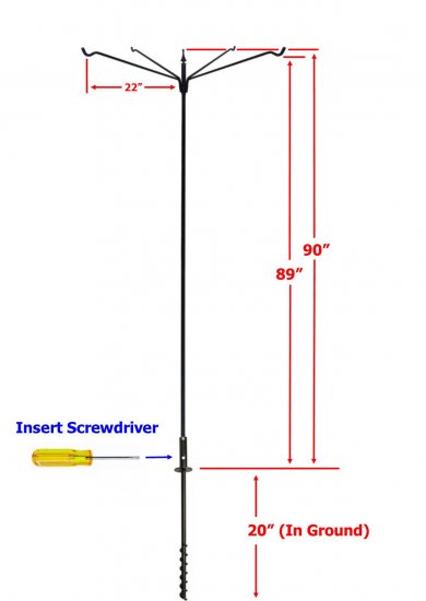 Extended 4 Arm Pole Set